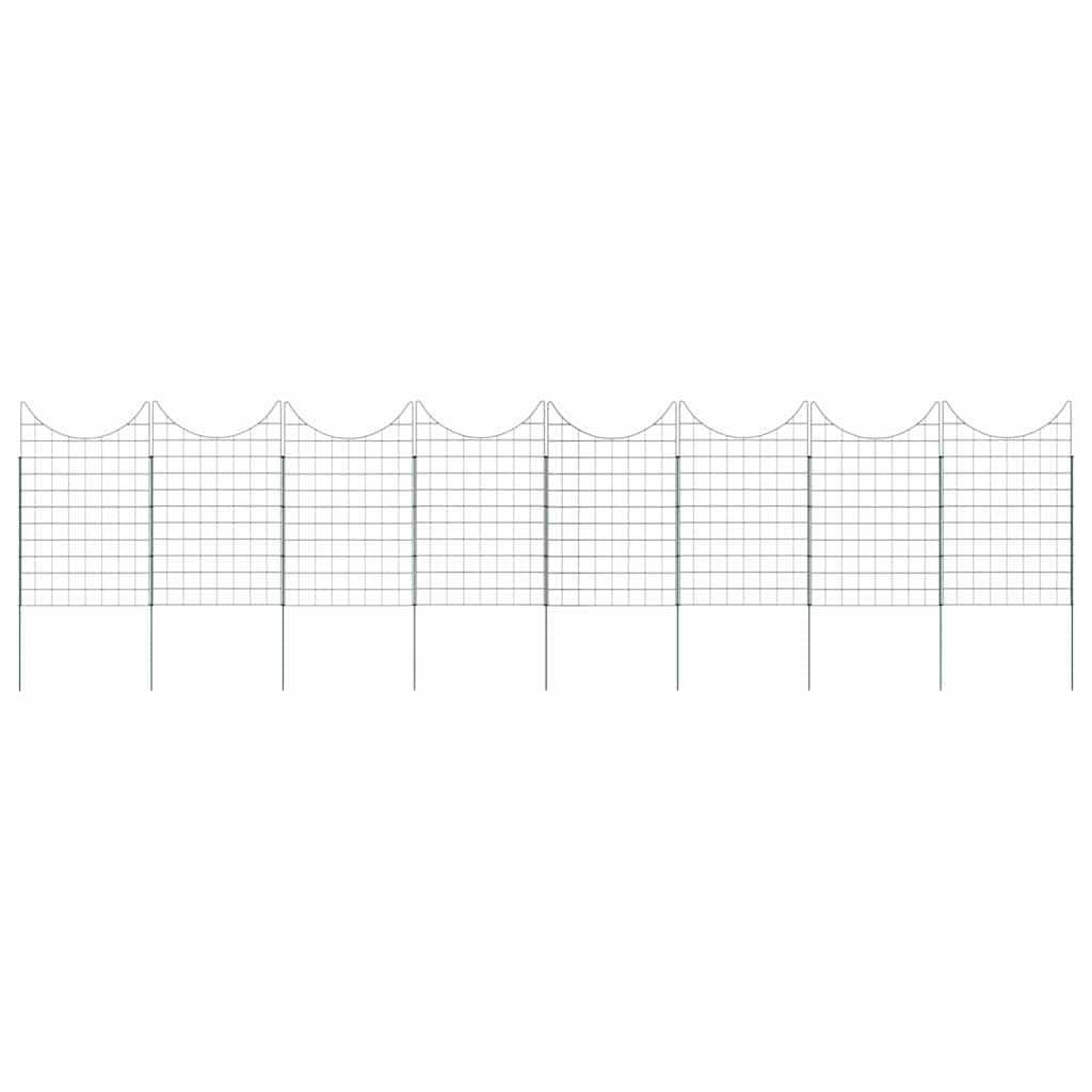 Vijverhekken Set 8 pcs Groen 50 x 80 cm Staal