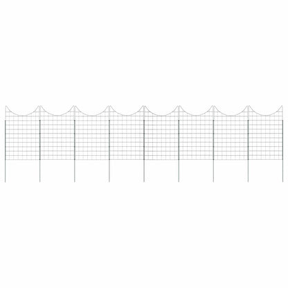 Vijverhekken Set 8 pcs Groen 50 x 80 cm Staal