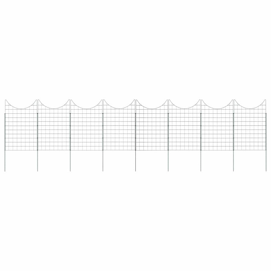 Vijverhekken Set 8 pcs Groen 50 x 80 cm Staal