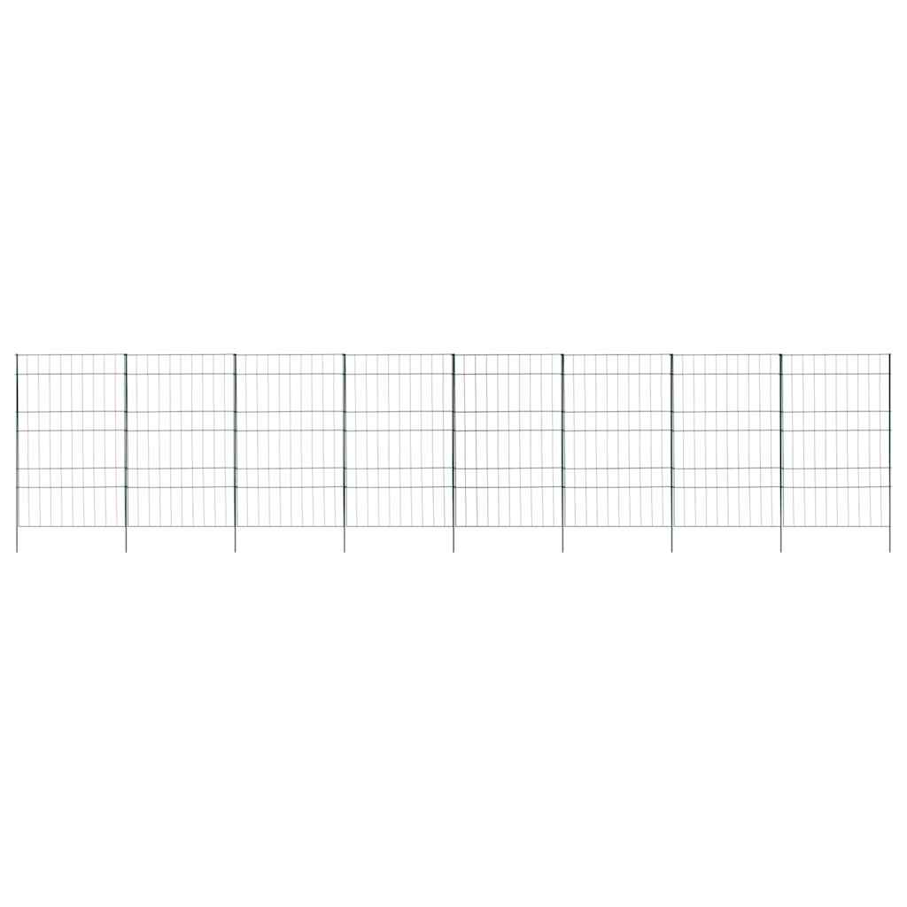 Vijverhekken Set 8 pcs Groen 50 x 80 cm Staal