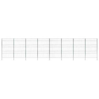 Vijverhekken Set 8 pcs Groen 50 x 80 cm Staal