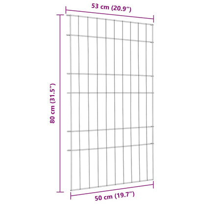 Vijverhekken Set 8 pcs Groen 50 x 80 cm Staal