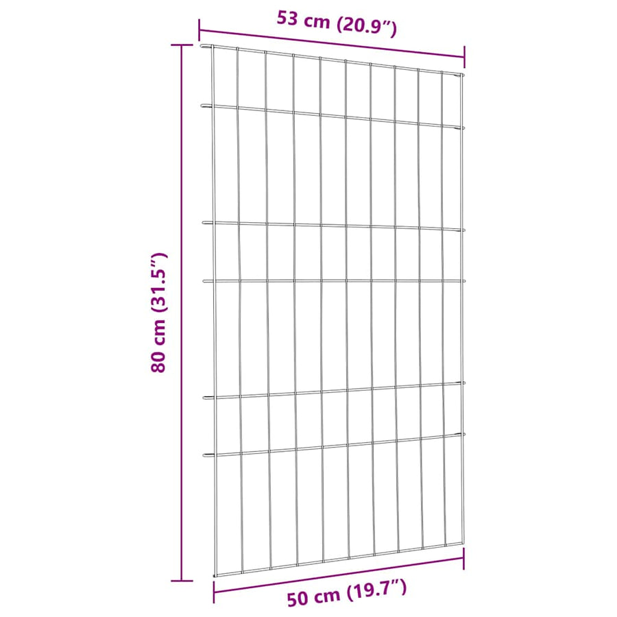 Vijverhekken Set 8 pcs Groen 50 x 80 cm Staal