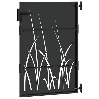 Tuinpoort met slot Zwart 85 x 150 cm Poedergecoat staal