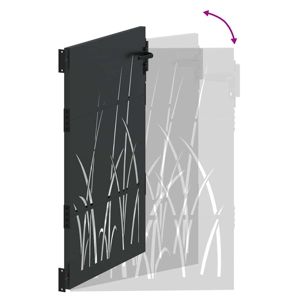 Tuinpoort met slot Zwart 85 x 150 cm Poedergecoat staal