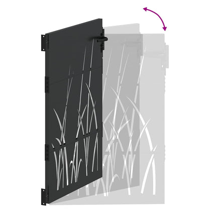 Tuinpoort met slot Zwart 85 x 150 cm Poedergecoat staal