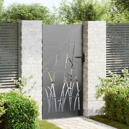 Tuinpoort Met Slot Zwart Poedergecoat Staal 85 x 175 cm
