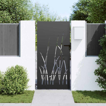Tuinpoort Met Slot Zwart Poedergecoat Staal 85 x 175 cm