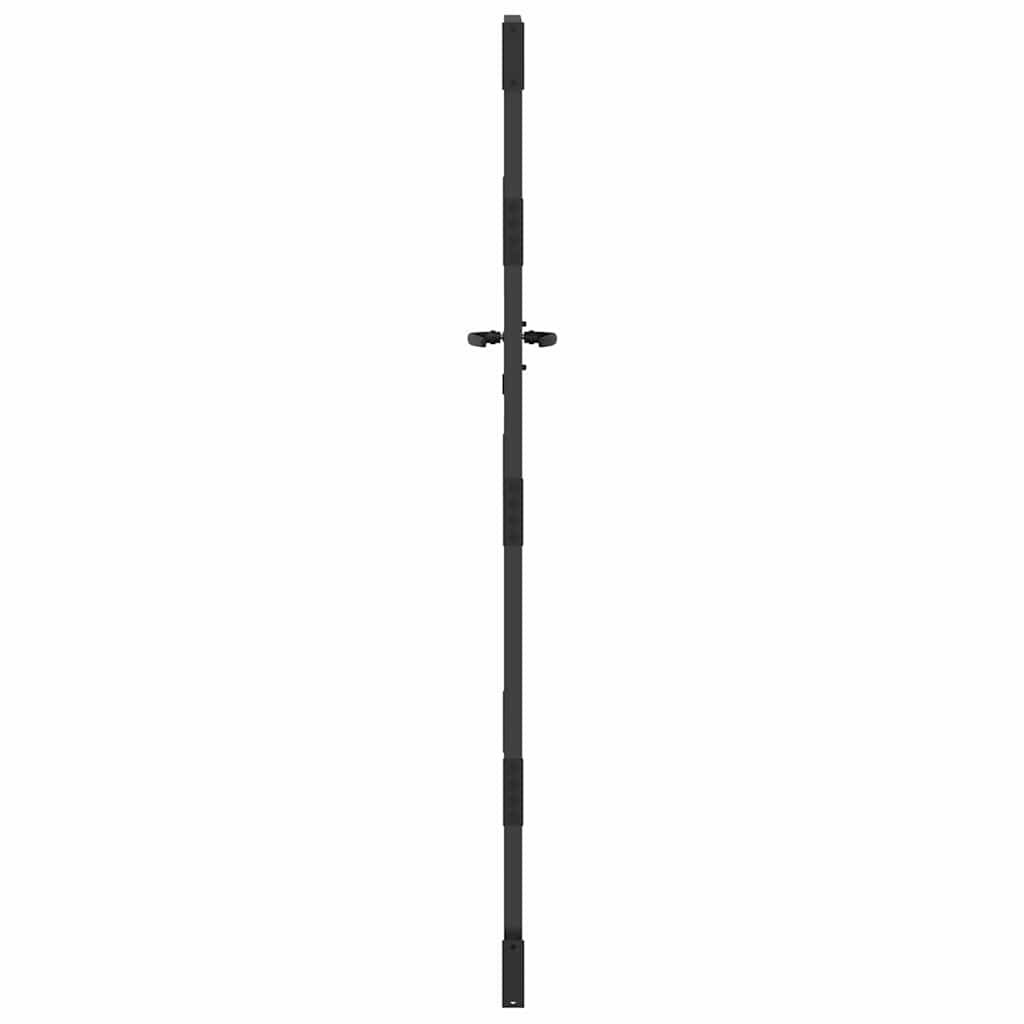 Tuinpoort Met Slot Zwart Poedergecoat Staal 85 x 175 cm