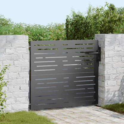 Tuinpoort Met Slot Poedergecoat Staal 85 x 100 cm
