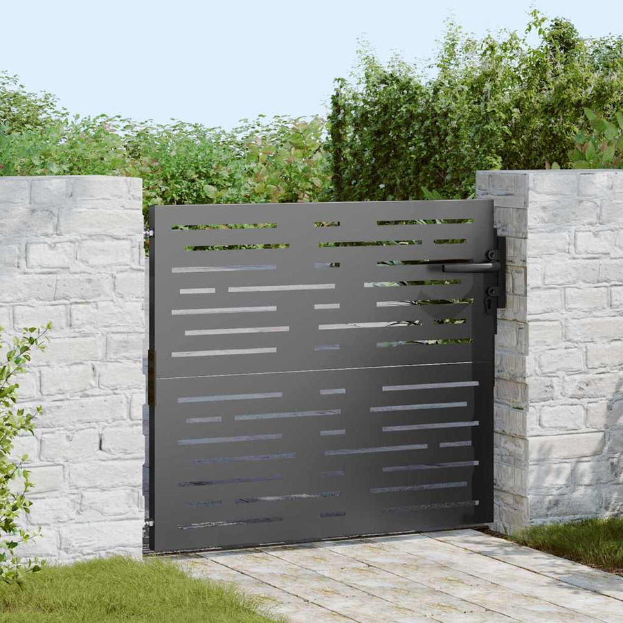 Tuinpoort Met Slot Poedergecoat Staal 85 x 100 cm