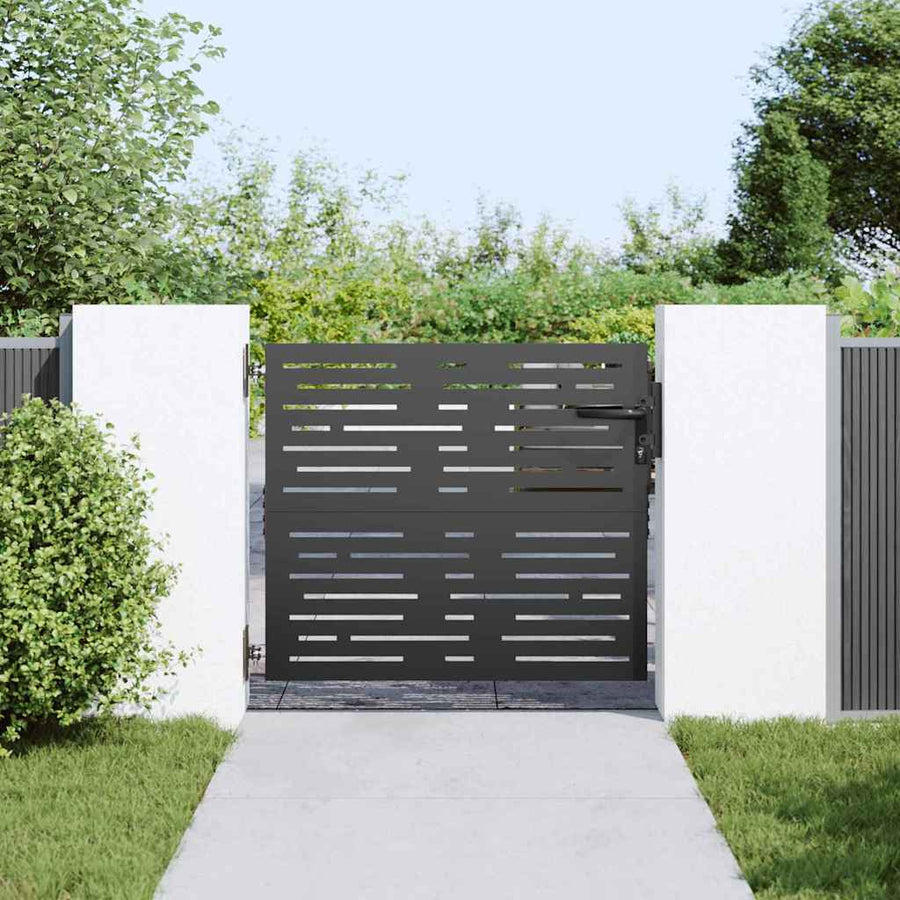 Tuinpoort Met Slot Poedergecoat Staal 85 x 100 cm