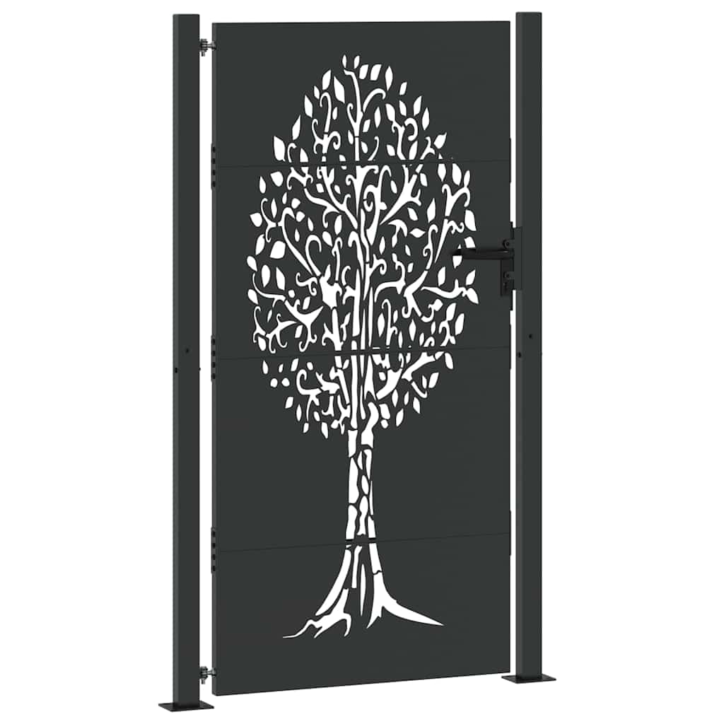 Tuinpoort Met Slot 110 X 180 Cm Poedergecoat Staal 100 x 175 cm