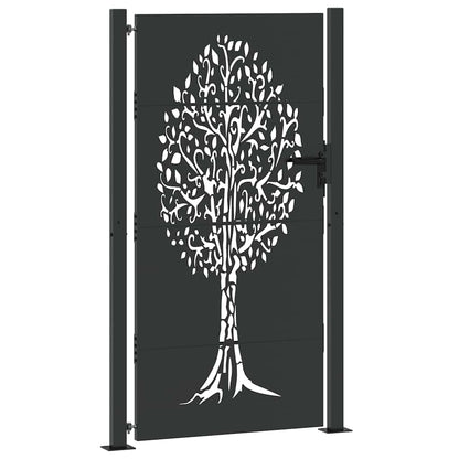 Tuinpoort Met Slot 110 X 180 Cm Poedergecoat Staal 100 x 175 cm