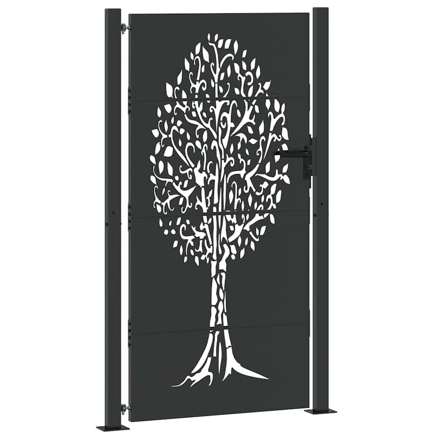 Tuinpoort Met Slot 110 X 180 Cm Poedergecoat Staal 100 x 175 cm