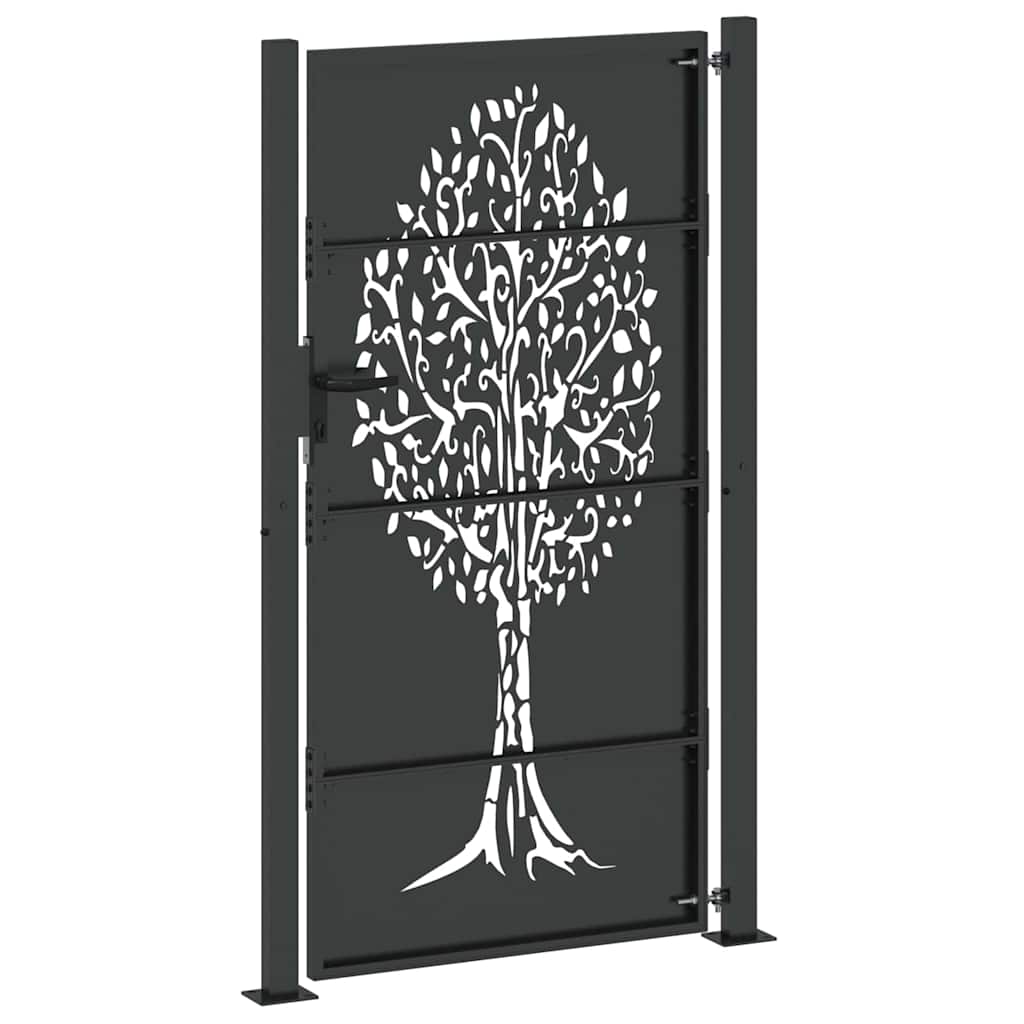Tuinpoort Met Slot 110 X 180 Cm Poedergecoat Staal 100 x 175 cm