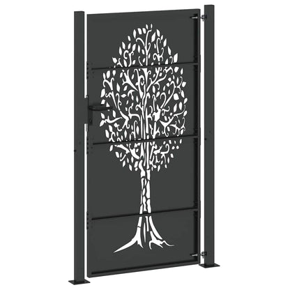 Tuinpoort Met Slot 110 X 180 Cm Poedergecoat Staal 100 x 175 cm