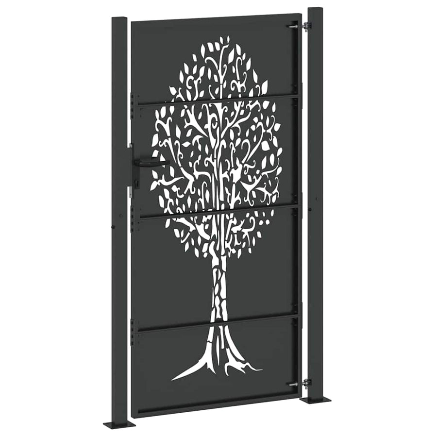 Tuinpoort Met Slot 110 X 180 Cm Poedergecoat Staal 100 x 175 cm