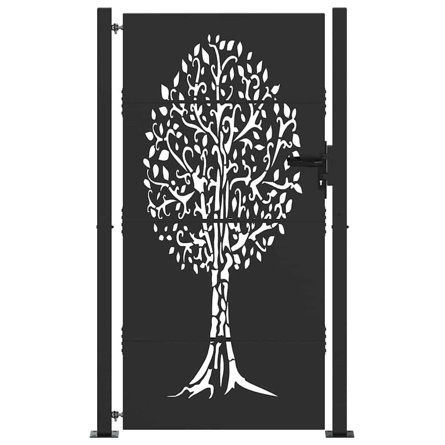 Tuinpoort Met Slot 110 X 180 Cm Poedergecoat Staal 100 x 175 cm