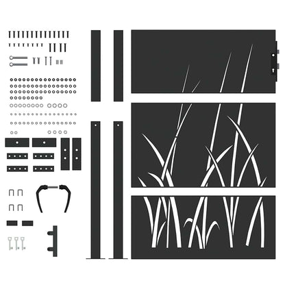 Tuinpoort Met Slot 110 X 155 Cm Poedergecoat Staal 100 x 150 cm