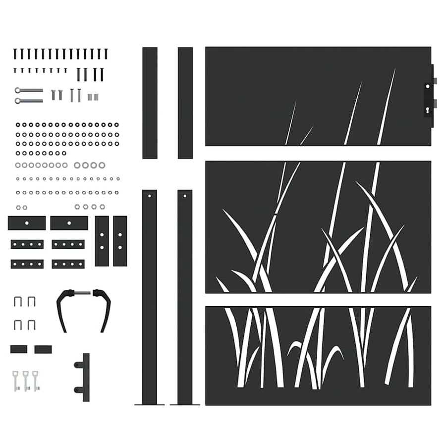 Tuinpoort Met Slot 110 X 155 Cm Poedergecoat Staal 100 x 150 cm