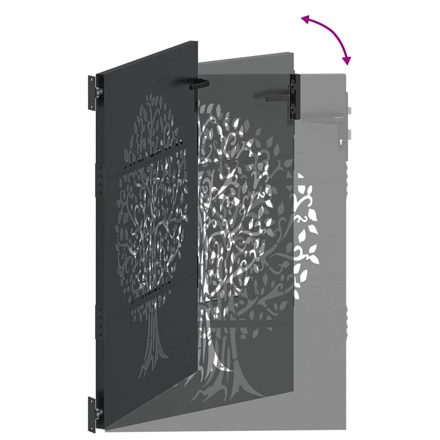 Tuinpoort Met Slot 110 X 155 Cm Poedergecoat Staal 100 x 150 cm