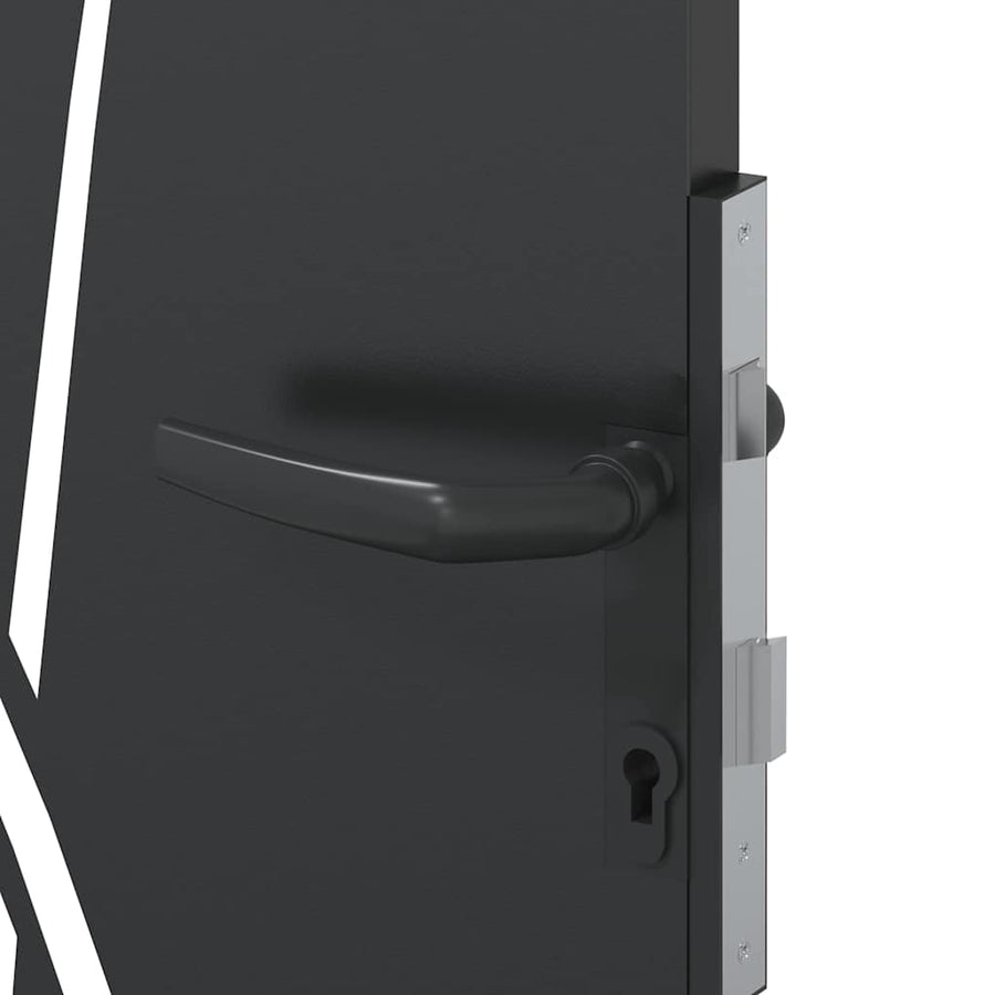 Tuinpoort Met Slot Poedergecoat Staal 105 x 200 cm
