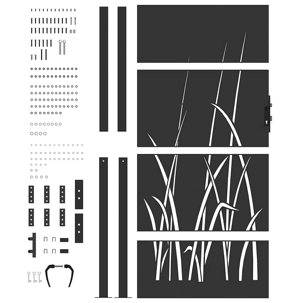 Tuinpoort Met Slot Poedergecoat Staal 105 x 200 cm