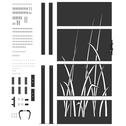 Tuinpoort Met Slot Poedergecoat Staal 105 x 200 cm