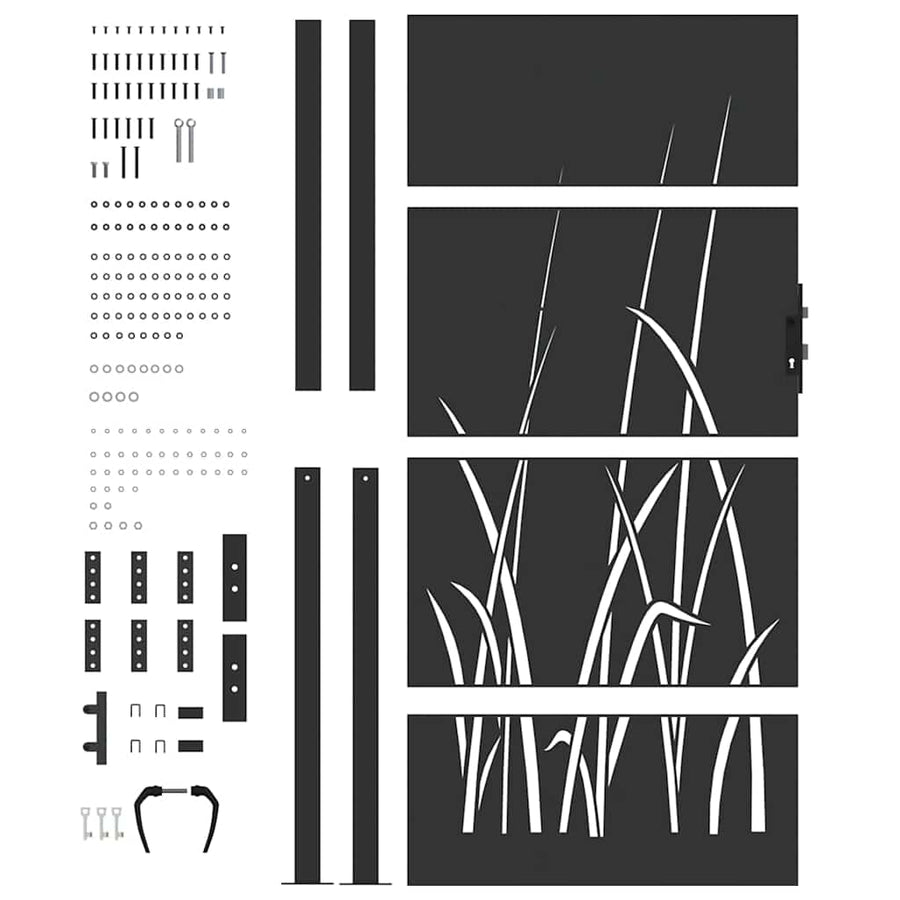 Tuinpoort Met Slot Poedergecoat Staal 105 x 200 cm