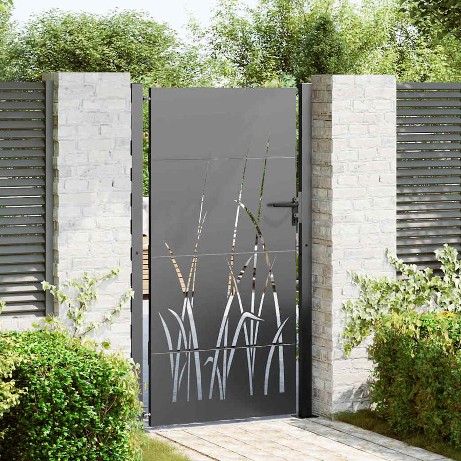 Tuinpoort Met Slot Poedergecoat Staal 105 x 200 cm
