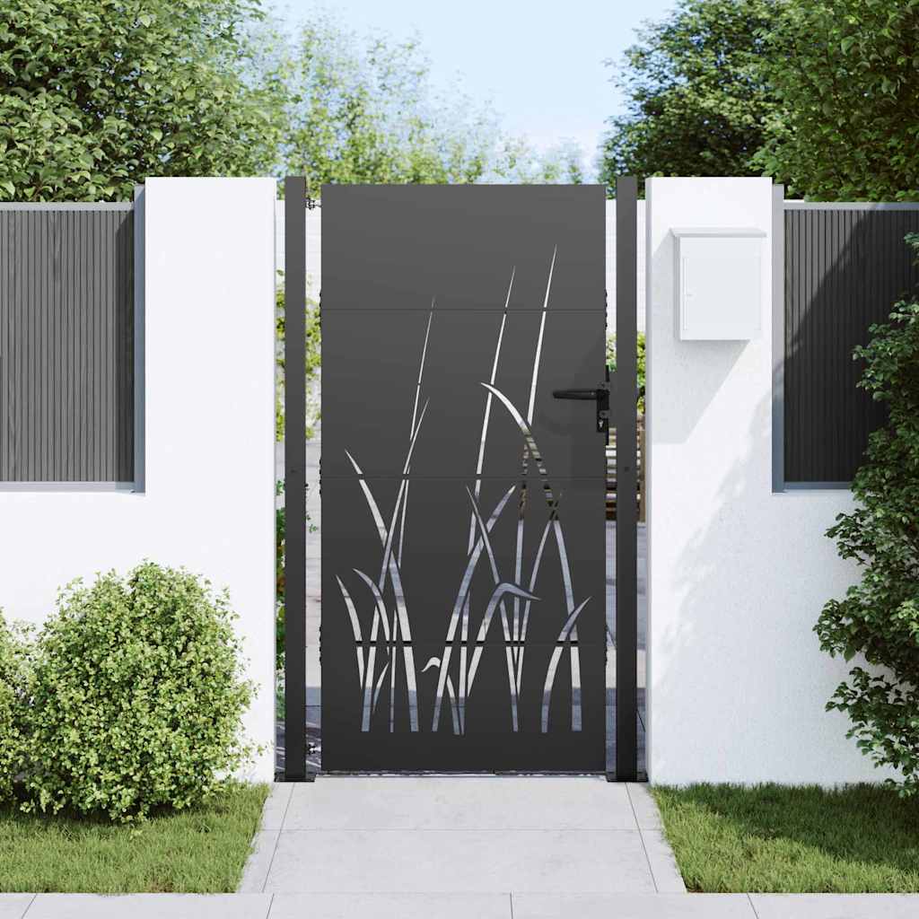 Tuinpoort Met Slot Poedergecoat Staal 105 x 200 cm
