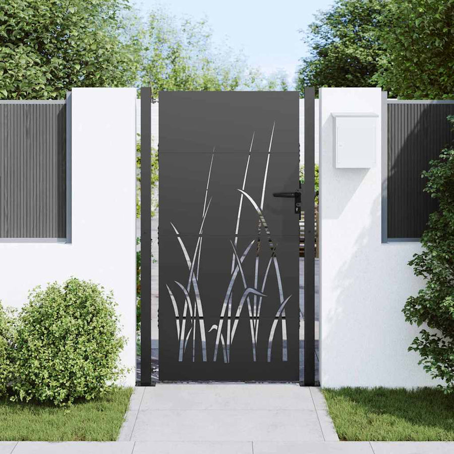 Tuinpoort Met Slot Poedergecoat Staal 105 x 200 cm