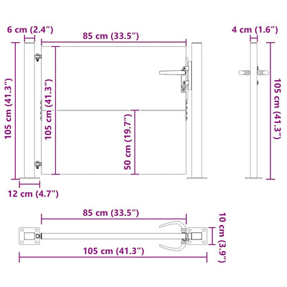 Tuinpoort Met Slot 85 X 105 Cm Gepoedercoat Staal 100 x 100 cm
