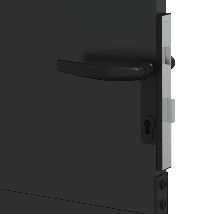 Tuinpoort met slot Zwart 105 x 130 cm Gepoedercoat staal