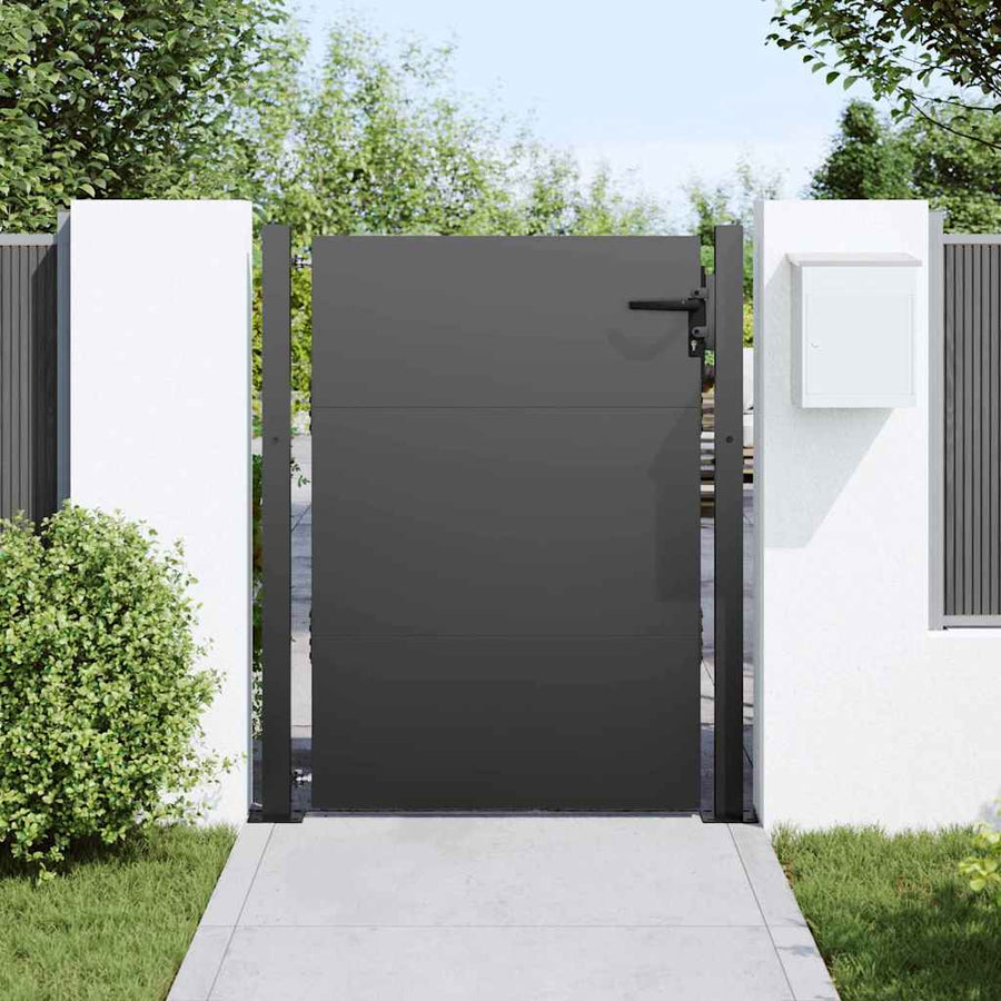 Tuinpoort met slot Zwart 105 x 130 cm Gepoedercoat staal