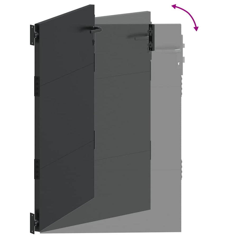 Tuinpoort met slot Zwart 105 x 130 cm Gepoedercoat staal