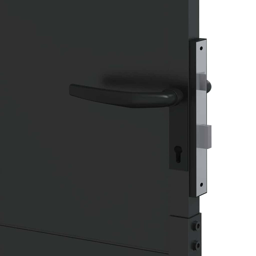 Tuinpoort met slot Zwart 110 x 130 cm Gepoedercoat staal