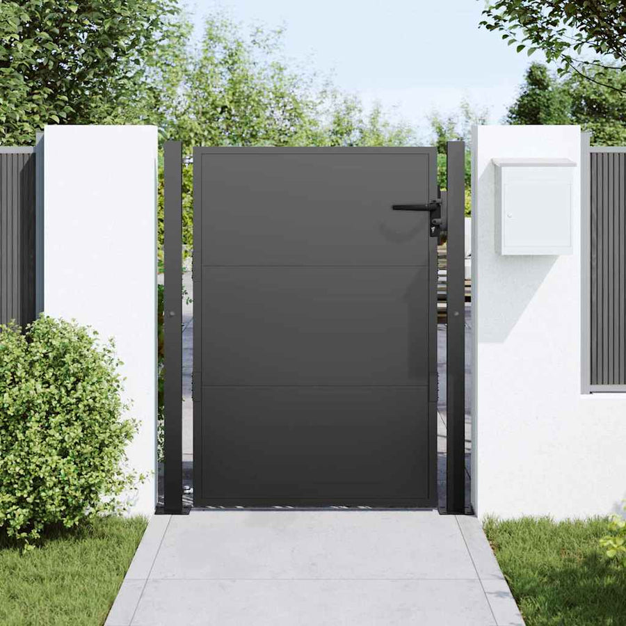 Tuinpoort met slot Zwart 110 x 130 cm Gepoedercoat staal