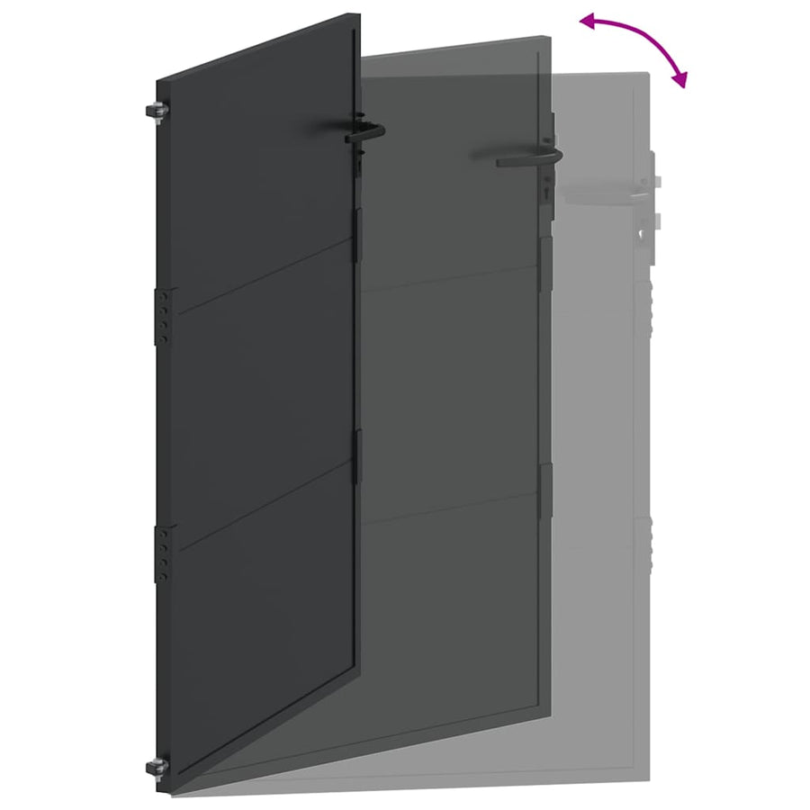 Tuinpoort met slot Zwart 110 x 130 cm Gepoedercoat staal