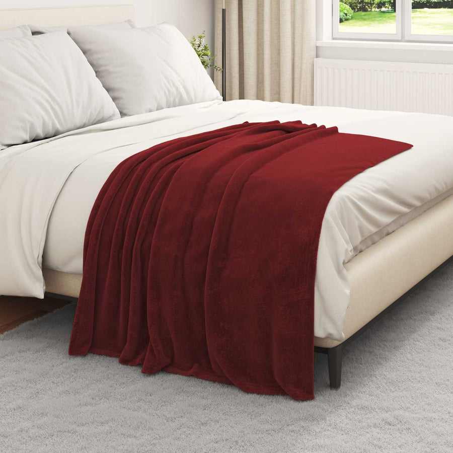 Gooi Deken Bordeaux Rood 130 x 150 cm Fleece
