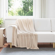 Dekenset fleece beige 130 x 150 cm 6 stuks