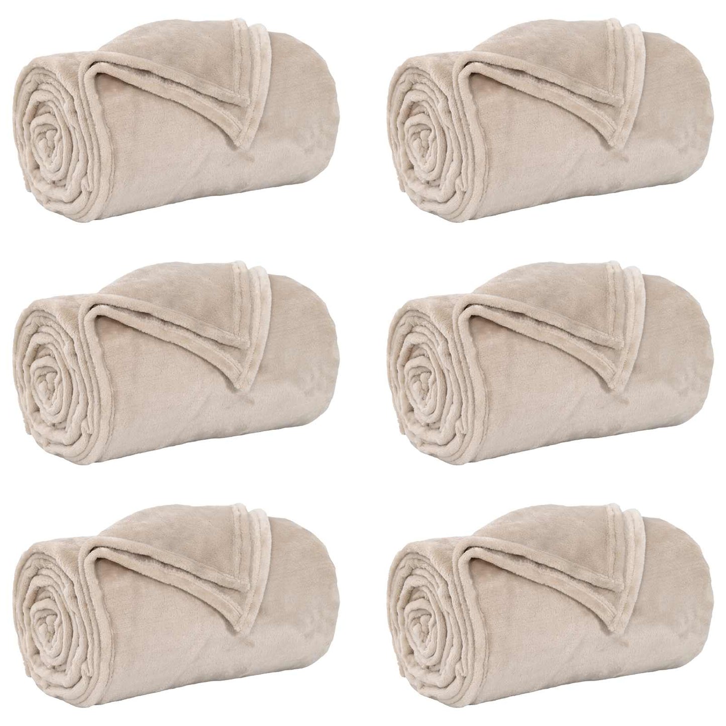 Kleden 6 stuks Beige 130 x 150 cm Fleece
