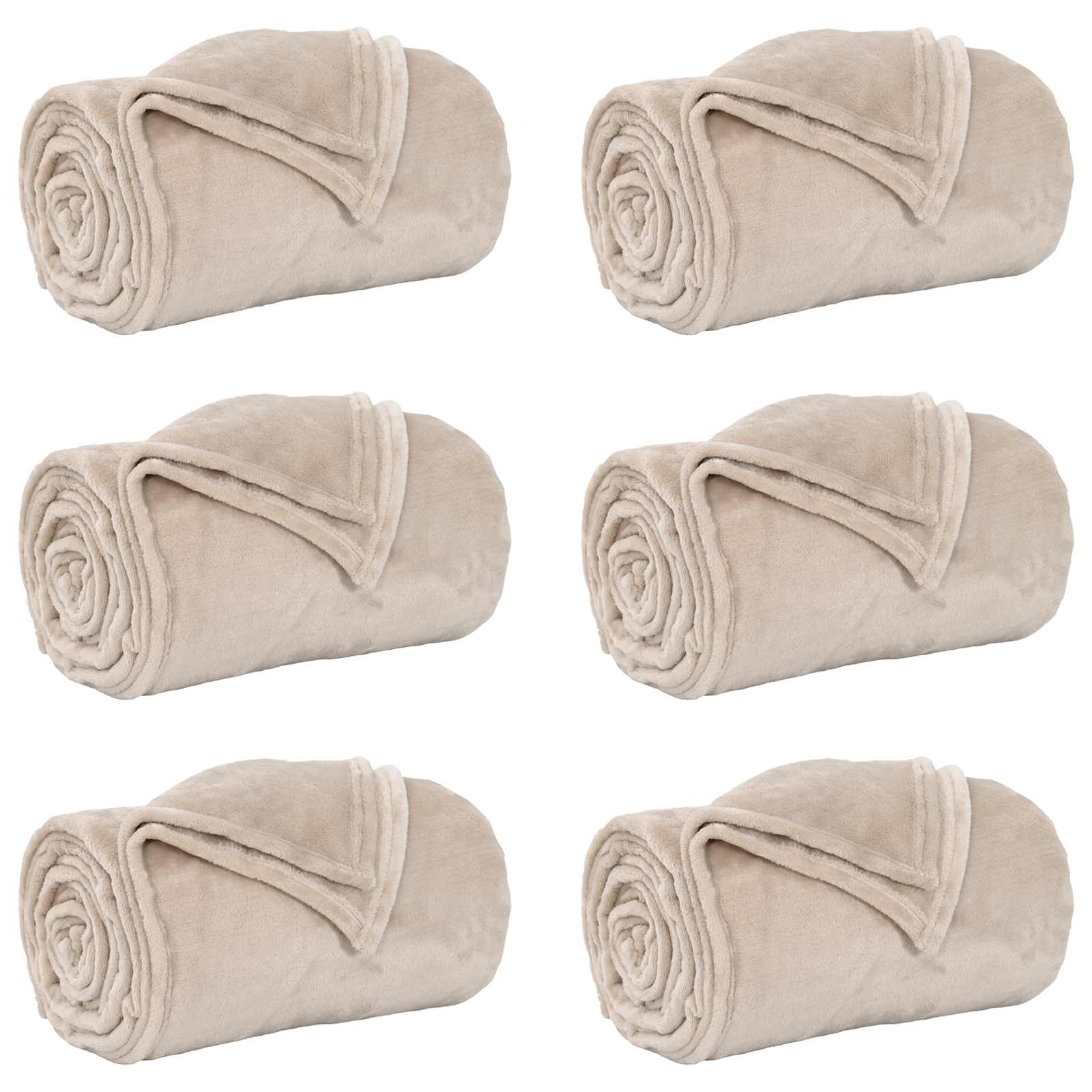 Kleden 6 stuks Beige 130 x 150 cm Fleece