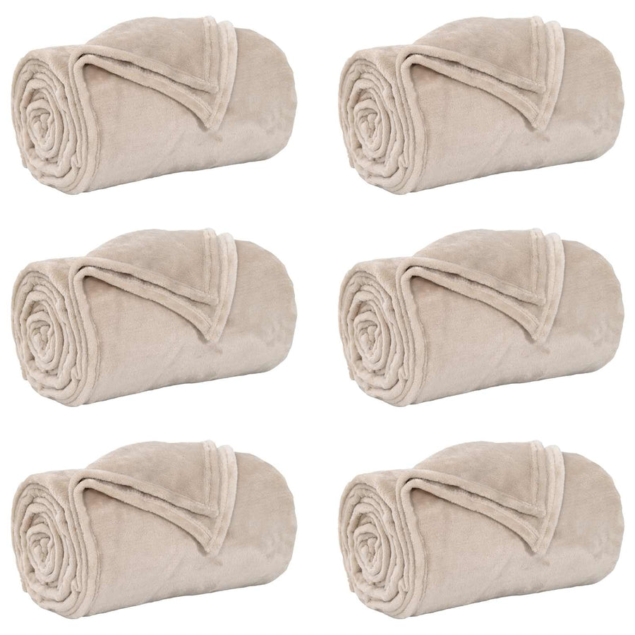 Kleden 6 stuks Beige 130 x 150 cm Fleece