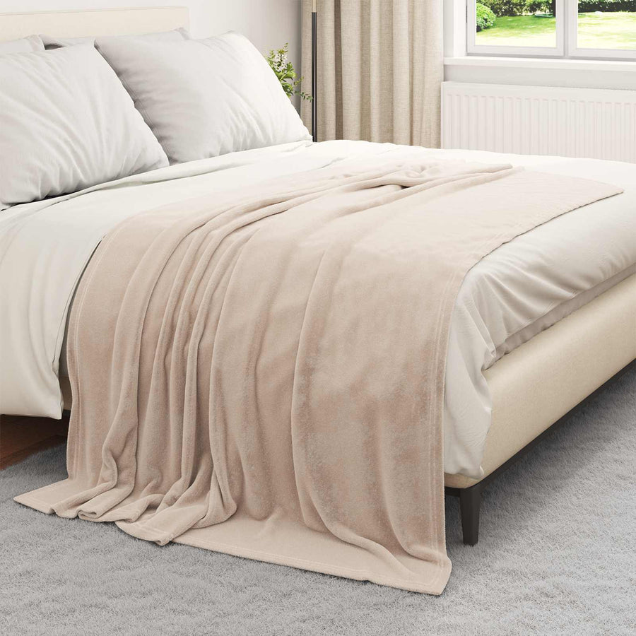 Kleden 6 stuks Beige 150 x 200 cm Fleece