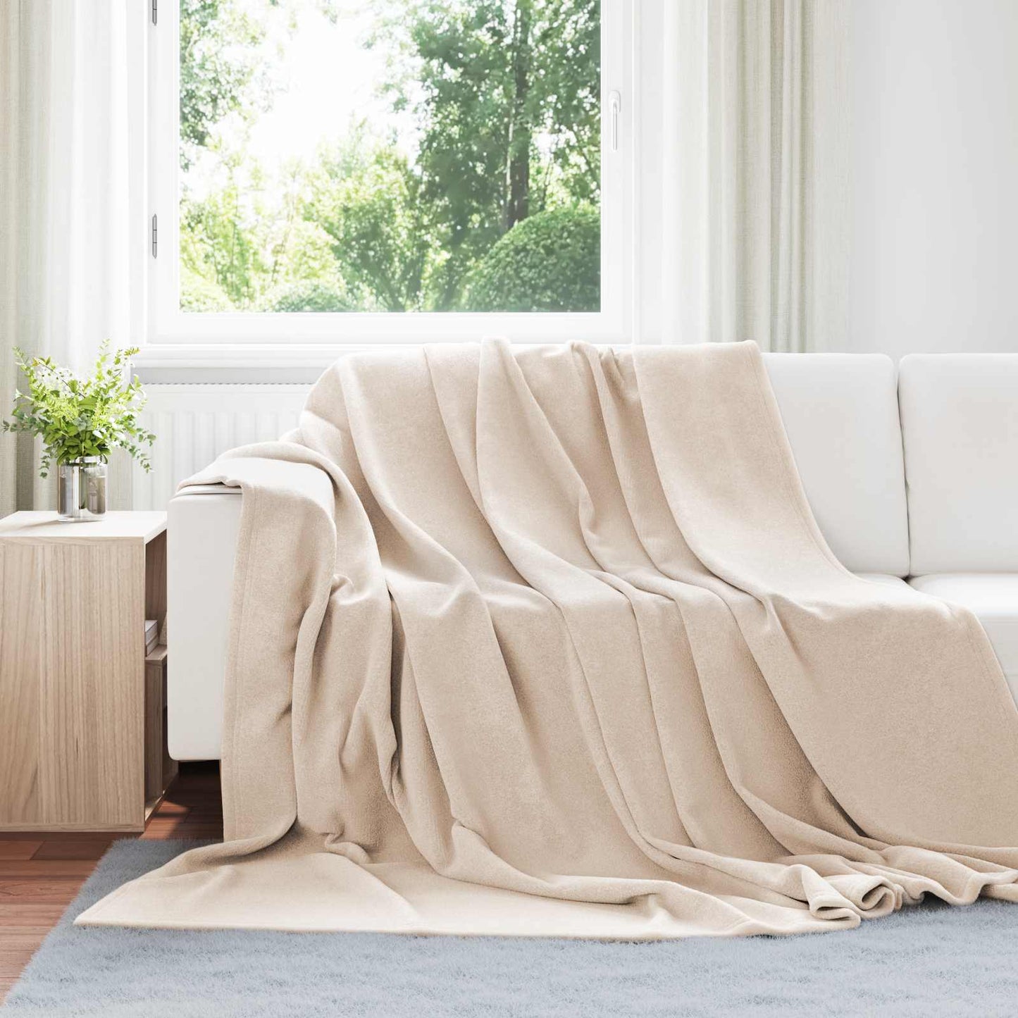 Kleden 6 stuks Beige 240 x 270 cm Fleece