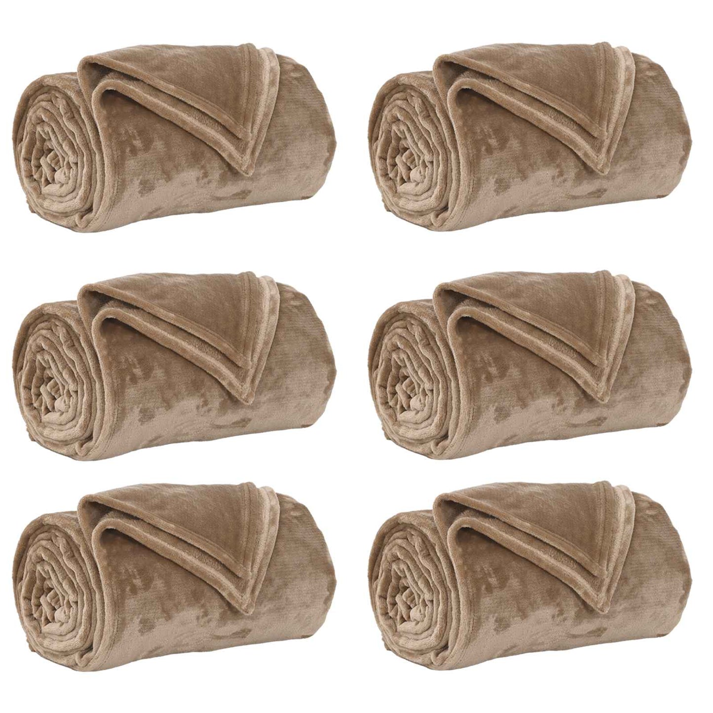 Kleden 6 stuks Kameel 130 x 150 cm Fleece