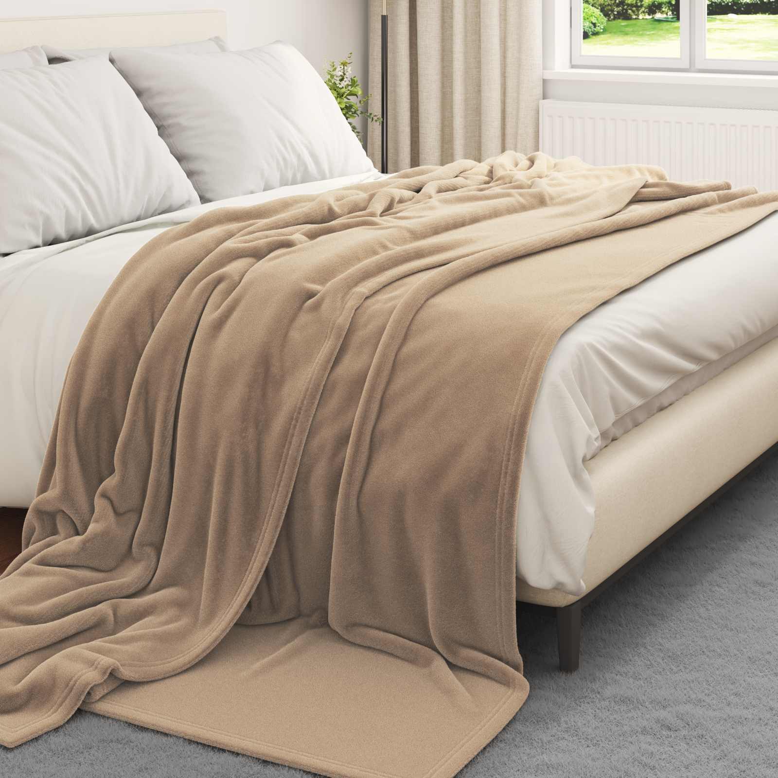 Kleden 6 stuks Kameel 220 x 240 cm Fleece