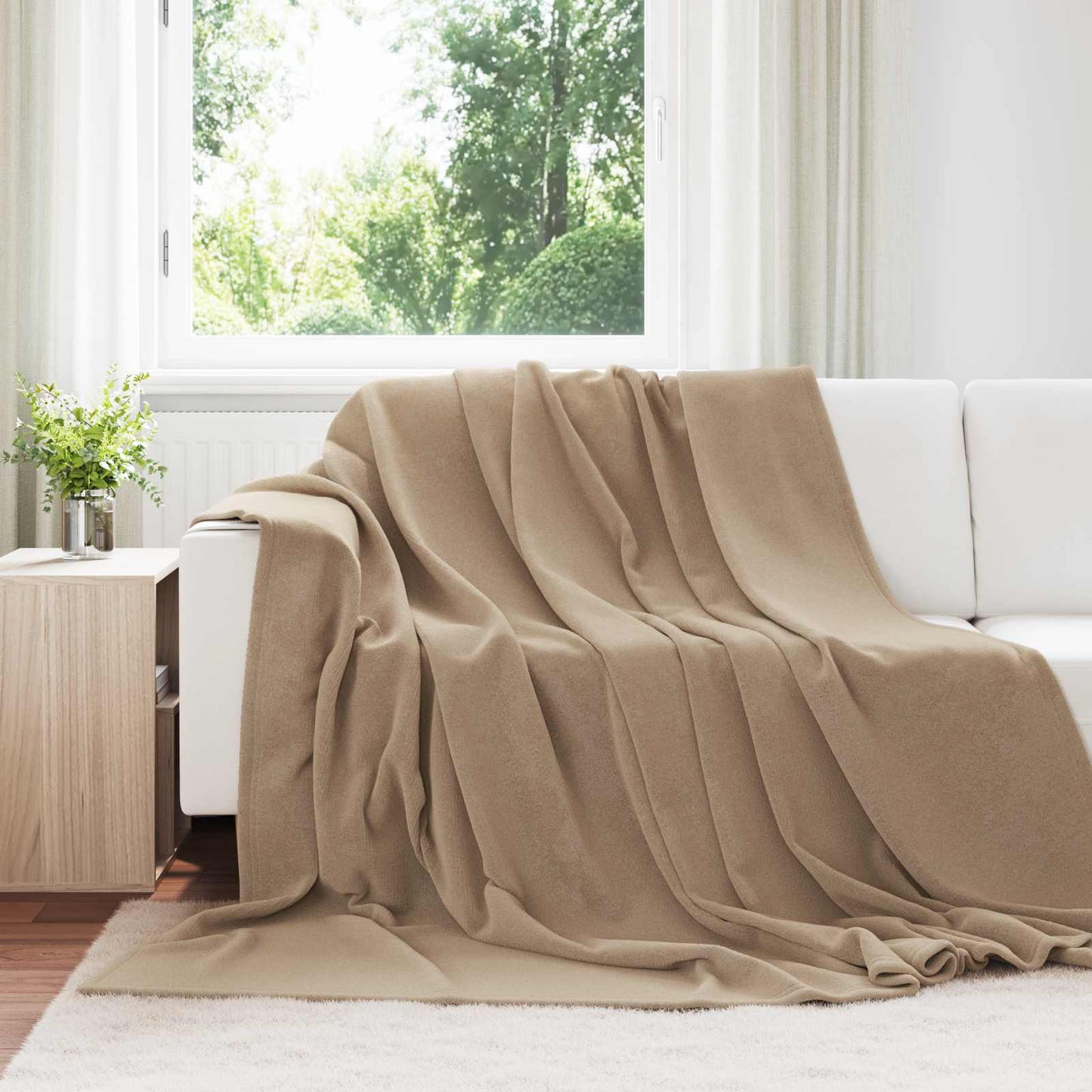 Kleden 6 stuks Kameel 240 x 270 cm Fleece